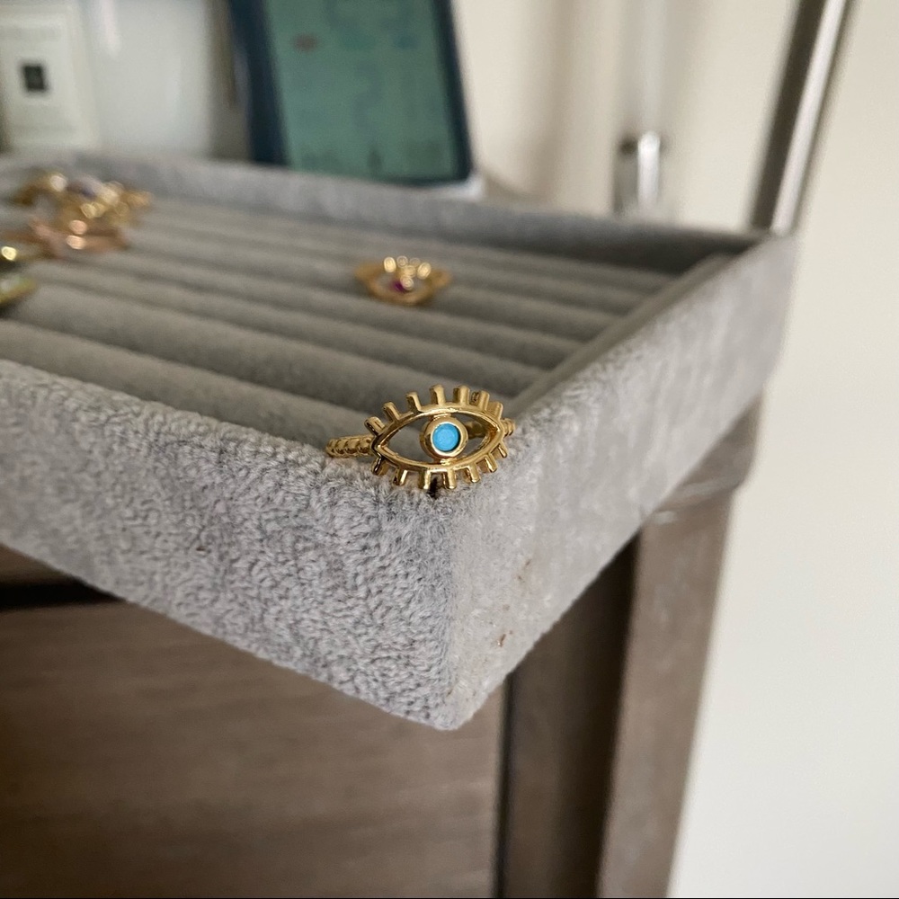 Evil Eye Modern Design Ring (Adjustable) - Picture 11 of 12
